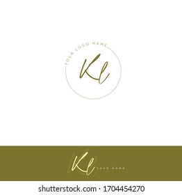 K L KL Initial letter handwriting and signature logo.	