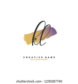 K L KL Initial logo template vector