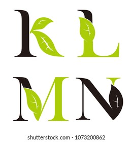 k l m n letter vector logo