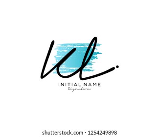 K L Signature initial logo template vector