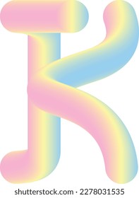 K latter with gradient color style font