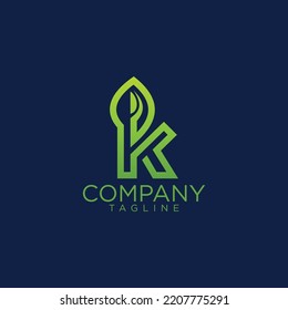k-Blatt-Logo-Design und Premium-Vektorvorlagen