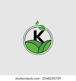 Plantilla de Ilustración vectorial de diseño de logotipo K Leaf