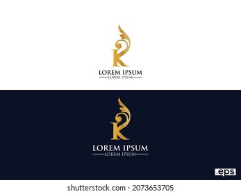 K leaf logo king royal icon queen type logo vector design