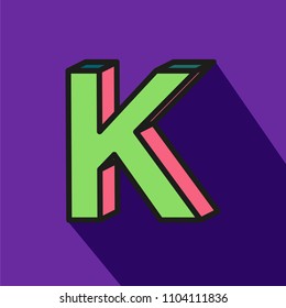 K letter in a 3D style