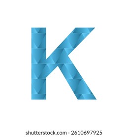 K letter 3d vector illustration logo design. 3d background design.
