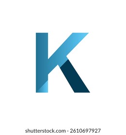K letter 3d vector illustration logo design. 3d background design.