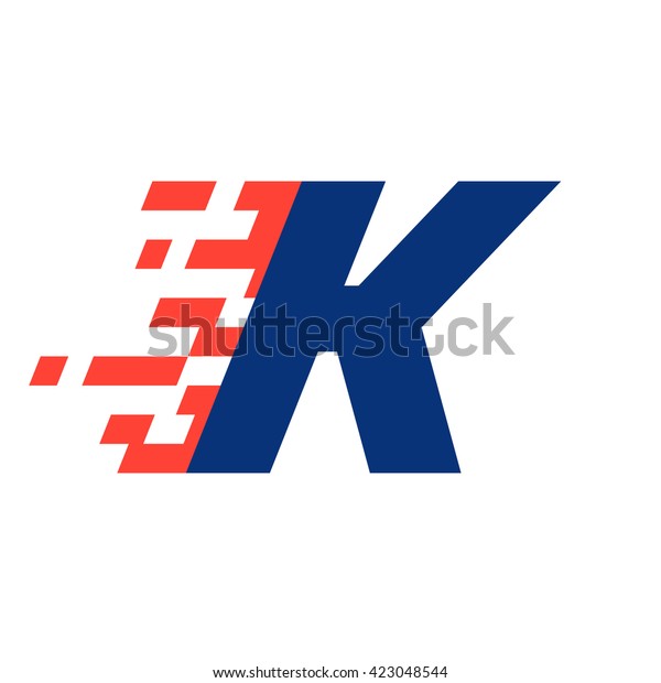 K letter with abstract checkered flag.\
Vector design template elements for your race sportswear, app icon,\
corporate identity, labels or\
posters.