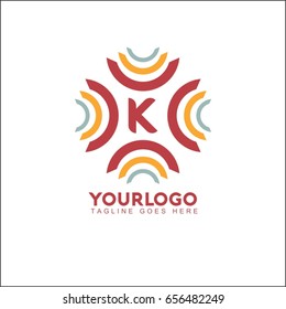 K letter abstract logo design template. Line vector symbol. Premium elegant sign mark icon