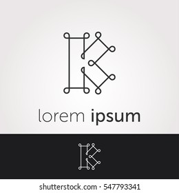 K Letter Abstract Vector Logo Design Template. Creative Typographic Concept Icon