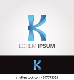 K Letter Abstract Vector Logo Design Template. Creative Typographic Concept Icon