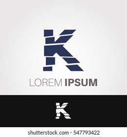 K Letter Abstract Vector Logo Design Template. Creative Typographic Concept Icon
