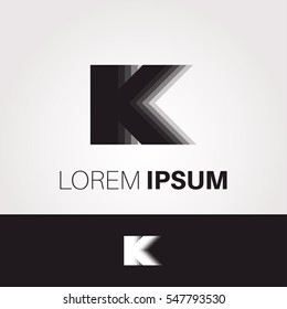 K Letter Abstract Vector Logo Design Template. Creative Typographic Concept Icon