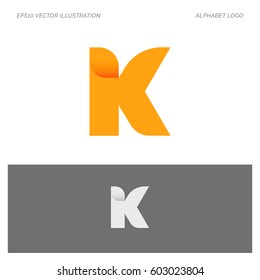 K Letter Alphabet Abstract vector text logo 