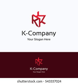 K, letter, alphabet box cube 3d construction hexagon logo