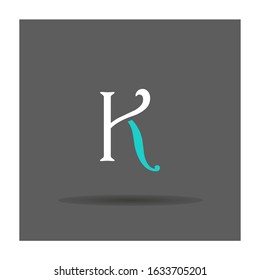 K letter alphabet logo linear design vector