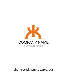 K letter alphabet vector logo design element