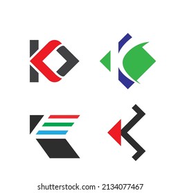 k Letter arrow icon  Template Vector concept design Illustration