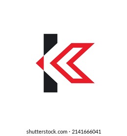 k Letter arrow icon  Template Vector concept design Illustration