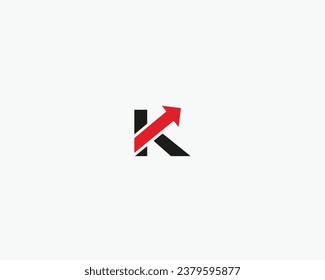 Plantilla de diseño de logotipo de flecha K 