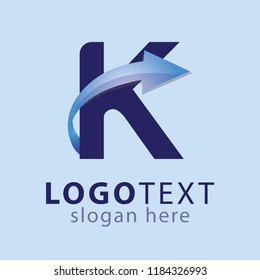 K Letter Arrow Logo Element