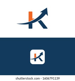 K Letter with Arrow Logo Template vector Design