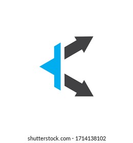 k Letter arrow Logo Template Vector Illustration