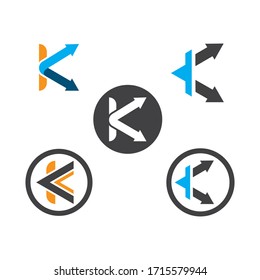 k Letter arrow Logo Template Vector Illustration