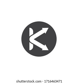 k Letter arrow Logo Template Vector Illustration