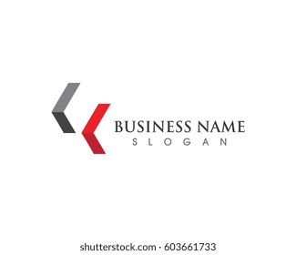 K Letter with Arrows vector illustration icon Logo Template