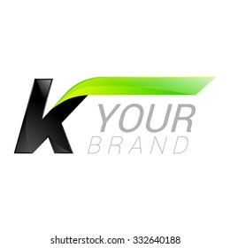 K letter black and green logo design Fast speed template elements