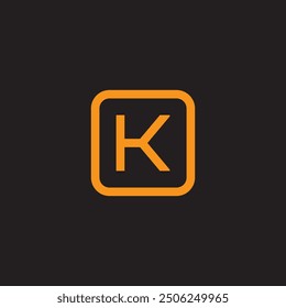 K letter box icon logo. Logo kotak huruf K.
