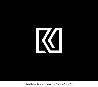 K letter box simple logo design