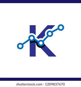 K Letter Business Stats Logo Design Element. logo Vector Template