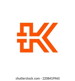 K Letter with Capacitor Logo Vector Design