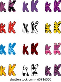 K letter cartoon in vector format very easy to edit