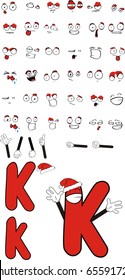 K letter cartoon xmas in vector format very easy to edit