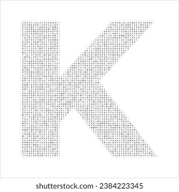 Medio tono de carácter de letra K, archivo vectorial de alta calidad