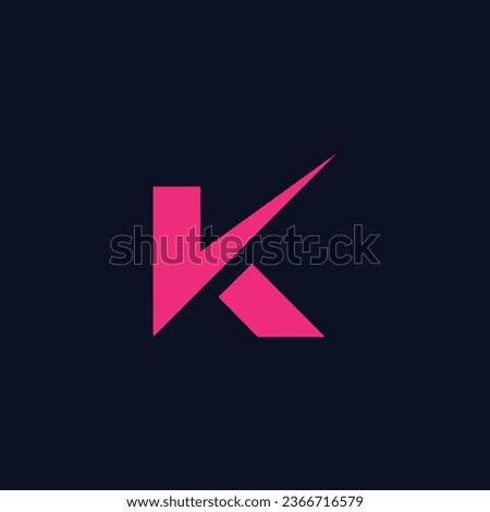 K letter check mark symbol