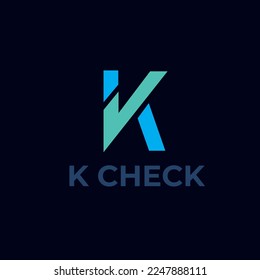 K letter checklist vector logo design 