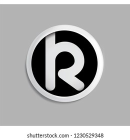 k Letter in circle icon logo element. letter logo template