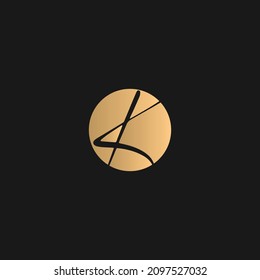 K letter circle logo vector, initial type logo icon
