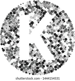 K letter color distributed circles dots illustration