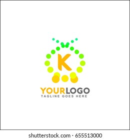 K letter colorful creative logo concept template