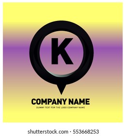 k letter colorful logo in the circle. Vector design template elements for your application or company identity.