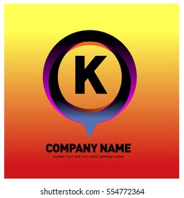K letter colorful logo in the circle. Vector design template elements for your application or company identity.
