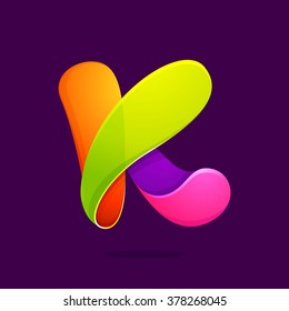 K letter colorful logo. Font style, vector design template elements for your application or corporate identity.