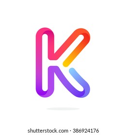 K letter colorful logo. Font style, vector design template elements for your application or corporate identity.