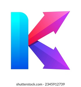 K letter colorful logo gradient vector