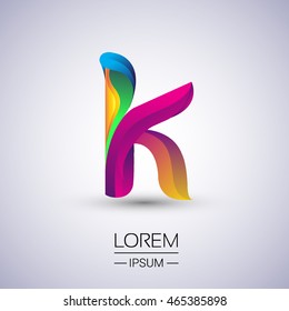 K letter colorful logo, Vector design template elements for your application or company identity.